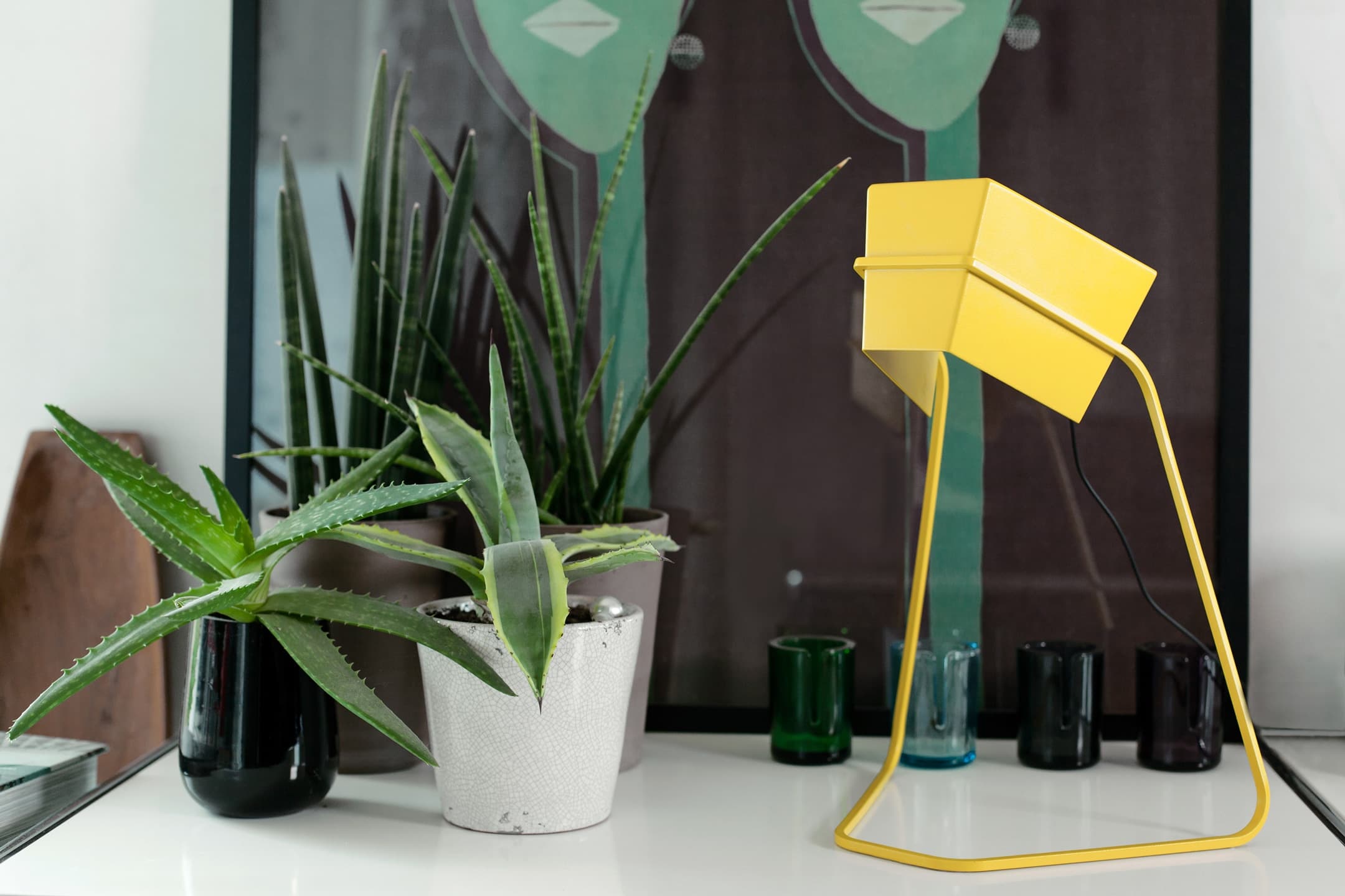 Photo of Kind of Design first collection, showcasing our M1 lamp