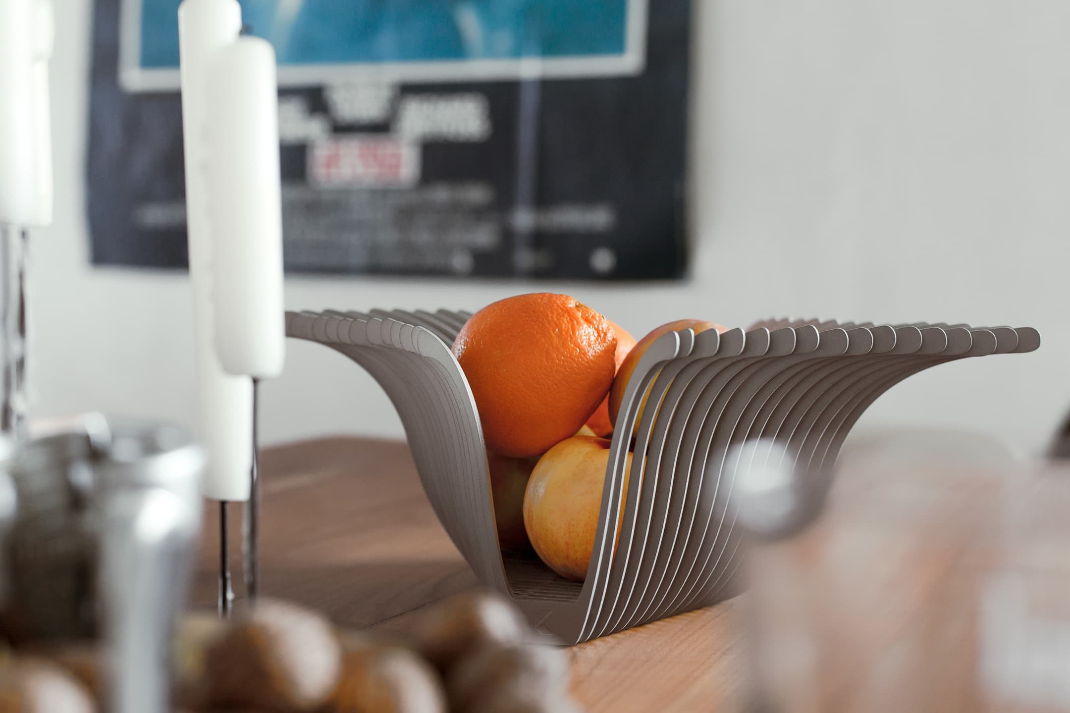 Photo of Kind of Design first collection, showcasing our M1 fruit bowl