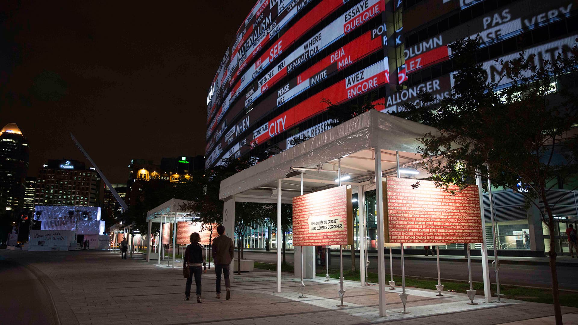 Photo of the art installation of Megaphone by Moment factory.