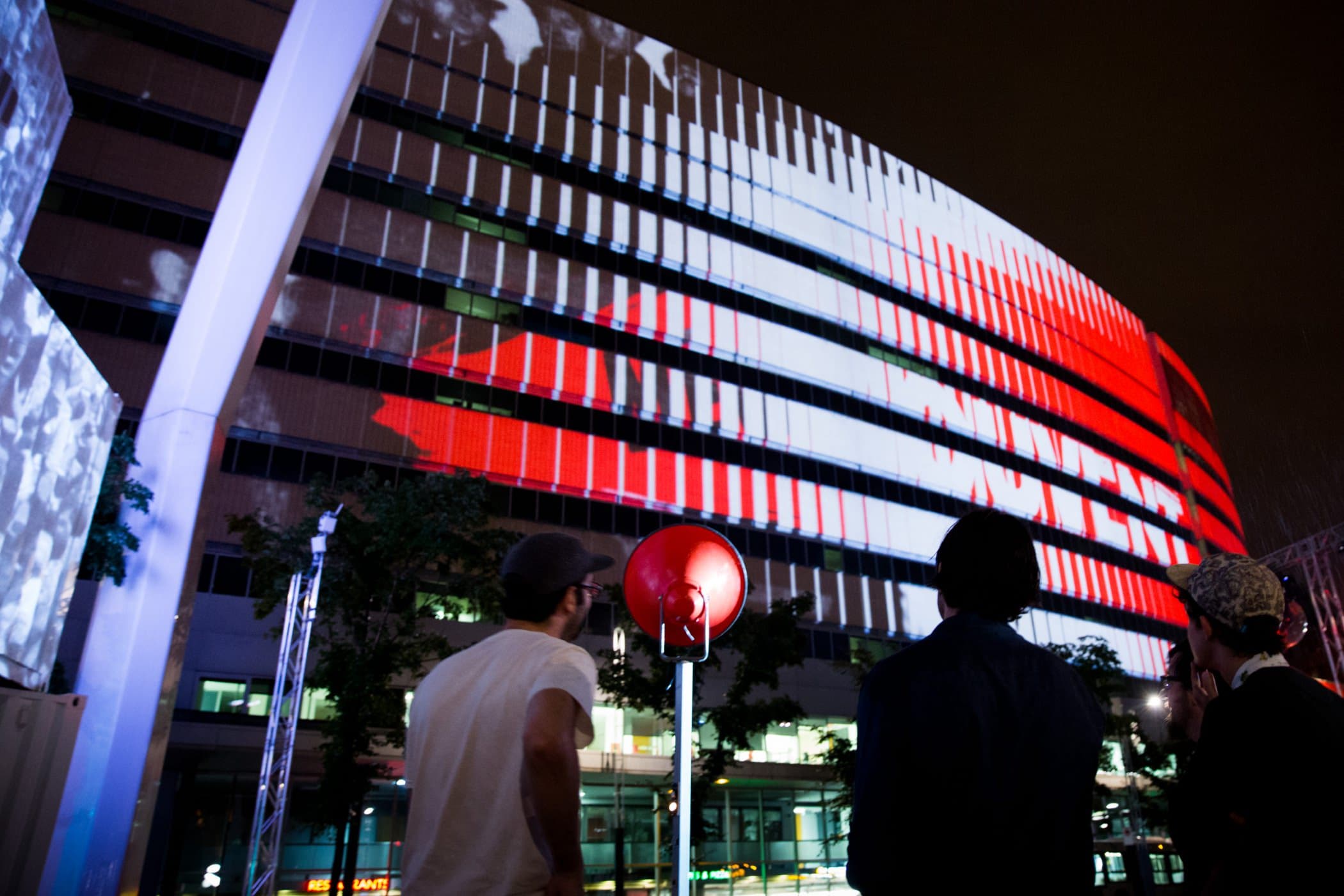 Photo of the art installation of Megaphone by Moment factory.