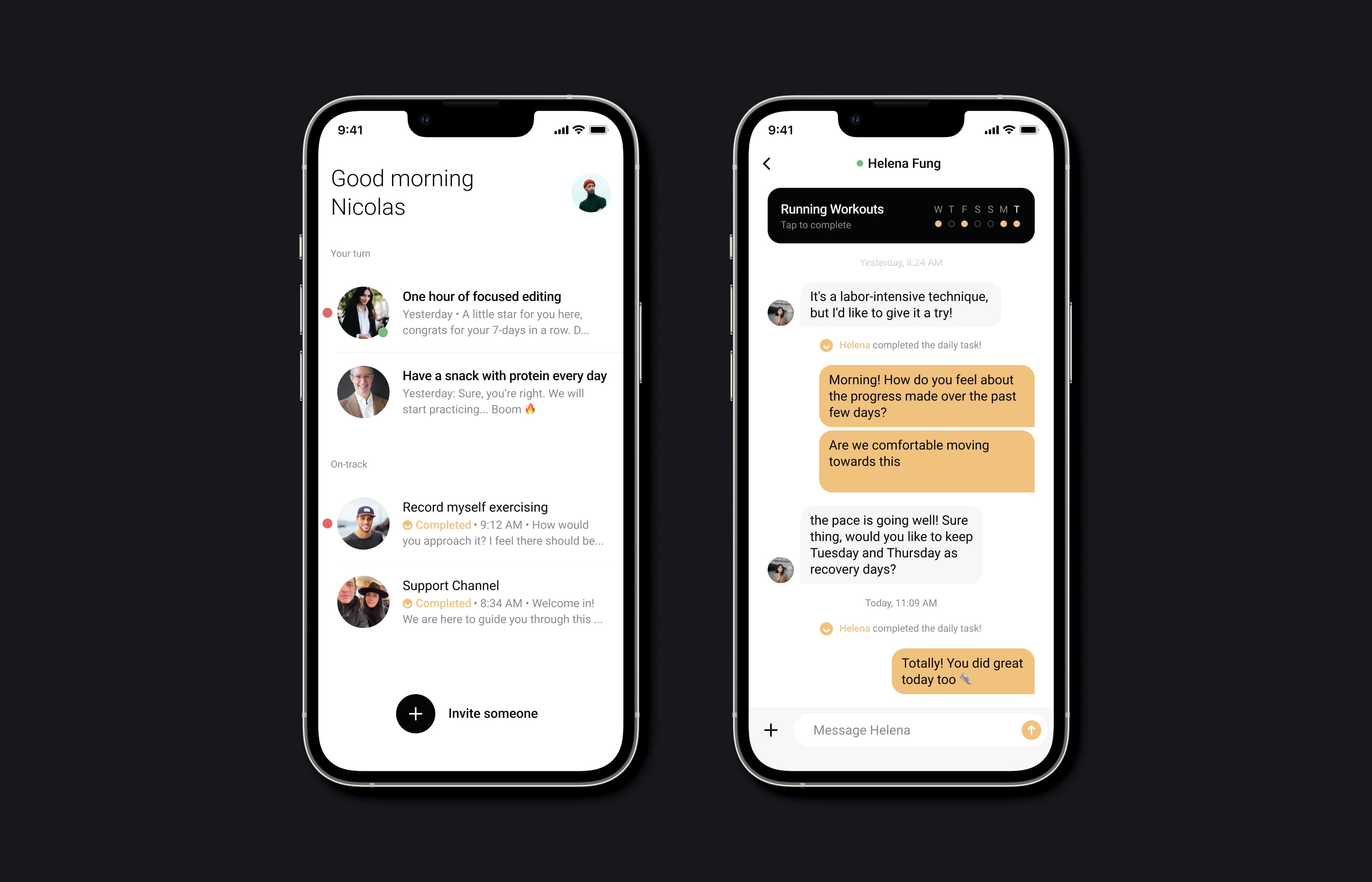 A preview of Tandem app: Chat mobile interface